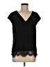Parker 100% Polyester Black Short Sleeve Top Size M - photo 1