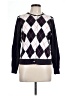Lands' End 100% Supima Cotton Argyle Black Cardigan Size L - photo 1