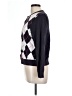 Lands' End 100% Supima Cotton Argyle Black Cardigan Size L - photo 5