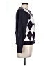 Lands' End 100% Supima Cotton Argyle Black Cardigan Size L - photo 4