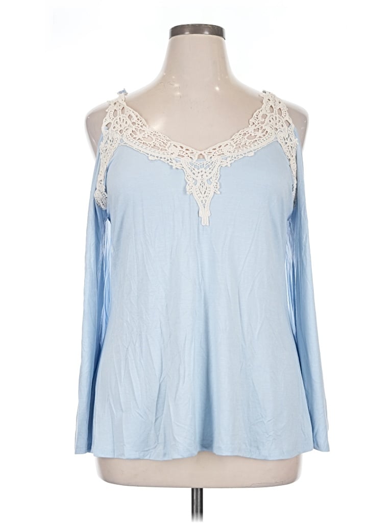 Pre-owned Venus Tank Top Blue Cold Shoulder Neckline Tops