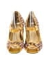 J.Crew 100% Leather Gold Heels Size 7 1/2 - photo 2
