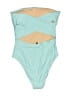 J.Crew Color Block Teal One Piece Swimsuit Size 8 - photo 2
