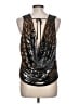 BCBGMAXAZRIA 100% Polyester Metallic Silver Sleeveless Blouse Size L - photo 2
