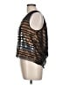 BCBGMAXAZRIA 100% Polyester Metallic Silver Sleeveless Blouse Size L - photo 5