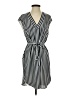 H&M 100% Polyester Stripes Black Casual Dress Size 4 - photo 1