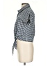 Tresics Checkered-gingham Blue Short Sleeve Blouse Size S - photo 5