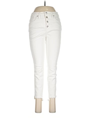 Madewell Petite 10" High-Rise Skinny Jeans in Pure White: Step-Hem Edition (view 1)