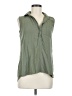 Joseph A. 100% Rayon Green Sleeveless Button-Down Shirt Size M - photo 1