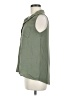 Joseph A. 100% Rayon Green Sleeveless Button-Down Shirt Size M - photo 5