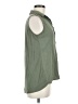 Joseph A. 100% Rayon Green Sleeveless Button-Down Shirt Size M - photo 4