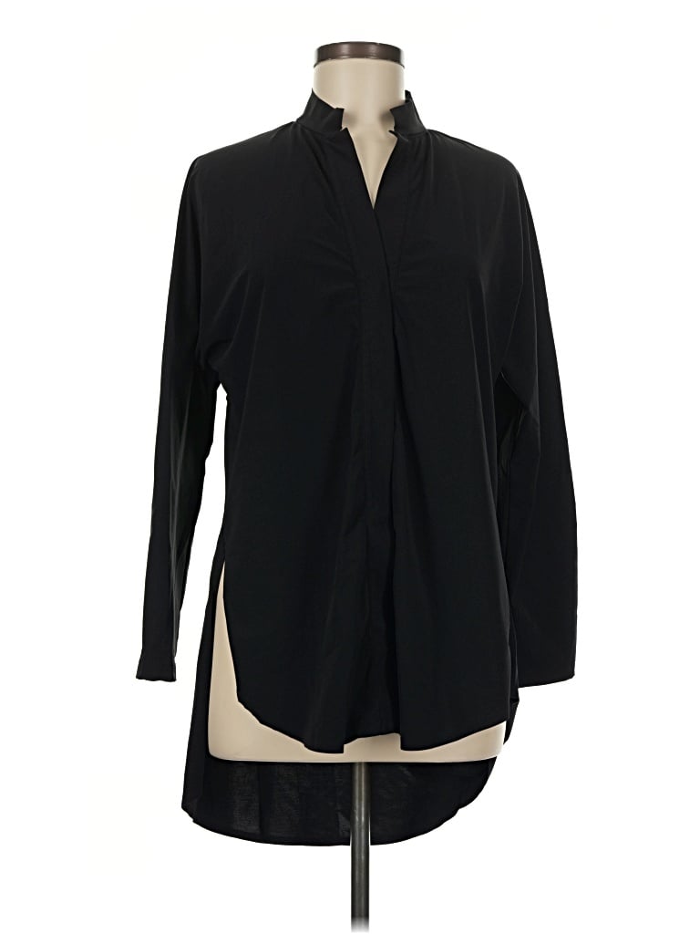 Pre-owned Aday Long Sleeve Blouse In Black