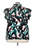 Nine West 100% Polyester Print Teal Short Sleeve Blouse Size 3X - photo 2