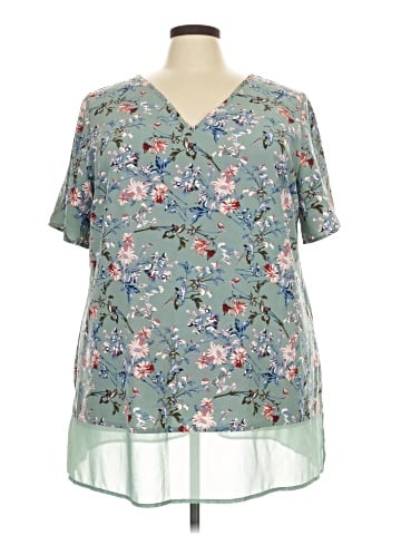 BLOOMCHIC Short Sleeve Blouse (view 1)