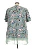 BLOOMCHIC Floral Teal Short Sleeve Blouse Size 22 - photo 2