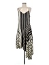 W by Worth Stripes Silver Casual Dress Size 8 - photo 1
