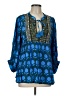 Oliphant Blue 3/4 Sleeve Blouse Size L - photo 1