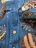 Breckenridge 100% Cotton Paisley Blue Denim Jacket Size M - photo 3