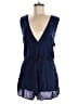 Blue Life 100% Rayon Solid Blue Romper Size M - photo 1