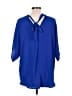 Elings 100% Polyester Blue 3/4 Sleeve Blouse Size L - photo 2
