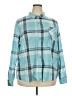 Natural Reflections 100% Cotton Plaid Teal Long Sleeve Button-Down Shirt Size XXL - photo 1