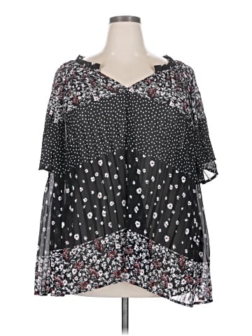 Peach Short Sleeve Blouse (view 1)