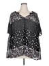 Peach Black Short Sleeve Blouse Size 3X - photo 1