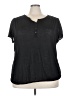 Faded Glory 100% Polyester Black Short Sleeve Henley Size 4X - photo 1