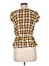 Sanctuary 100% Rayon Checkered-gingham Yellow Short Sleeve Blouse Size M - photo 2