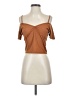 Romwe Brown Short Sleeve Top Size S - photo 1