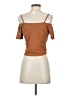 Romwe Brown Short Sleeve Top Size S - photo 2