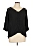 Xhilaration 100% Polyester Black 3/4 Sleeve Blouse Size L - photo 1