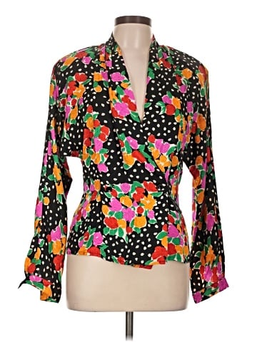 Argenti Long Sleeve Silk Top (view 1)