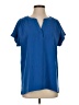 J.Jill Blue Short Sleeve Blouse Size S - photo 1