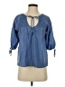 Auguste 100% Cotton Blue 3/4 Sleeve Blouse Size 2 - photo 1