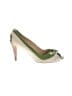 Tod's 100% Leather Color Block Green Heels Size EU 39 - photo 1