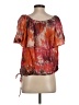 Blue Life 100% Rayon Orange Short Sleeve Blouse Size S - photo 2