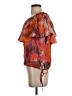 Blue Life 100% Rayon Orange Short Sleeve Blouse Size S - photo 5