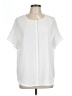 DKNY 100% Polyester White Short Sleeve Blouse Size L - photo 1