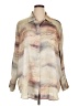 H&M 100% Polyester Print Tan 3/4 Sleeve Blouse Size XL - photo 1