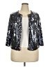 I.N. Studio 100% Polyester Metallic Silver Jacket Size 3X - photo 1