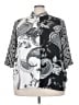 Rose + Olive 100% Polyester Paisley Silver 3/4 Sleeve Blouse Size 1X - photo 1