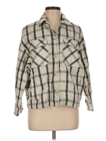 Zara 3/4 Sleeve Button-Down Shirt (view 1)