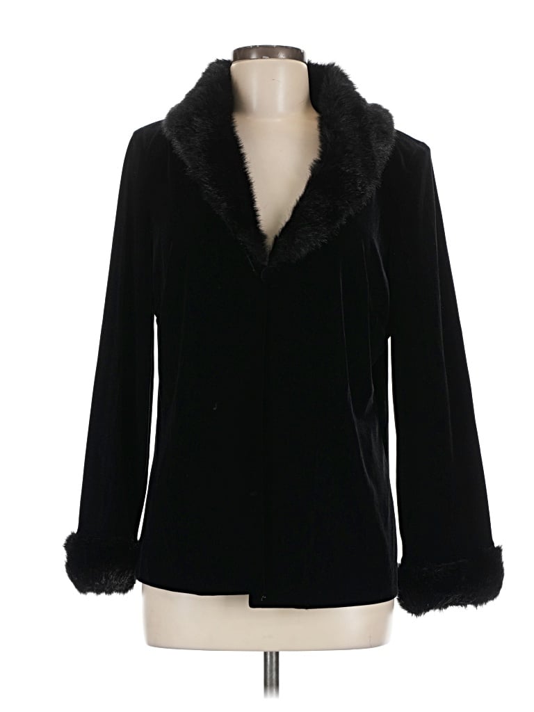 Pre-owned Alex Evenings Faux Fur Jacket In Black