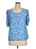 CeCe Blue Short Sleeve Blouse Size XL - photo 1