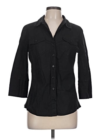 Daisy Fuentes 3/4 Sleeve Button-Down Shirt (view 1)
