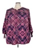 Catherines 100% Polyester Argyle Purple 3/4 Sleeve Blouse Size 2X - photo 1