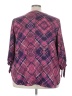 Catherines 100% Polyester Argyle Purple 3/4 Sleeve Blouse Size 2X - photo 2