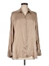 Old Navy 100% Polyester Metallic Tan Long Sleeve Blouse Size M - photo 1