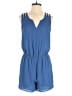 Doe & Rae 100% Polyester Solid Blue Romper Size S - photo 1
